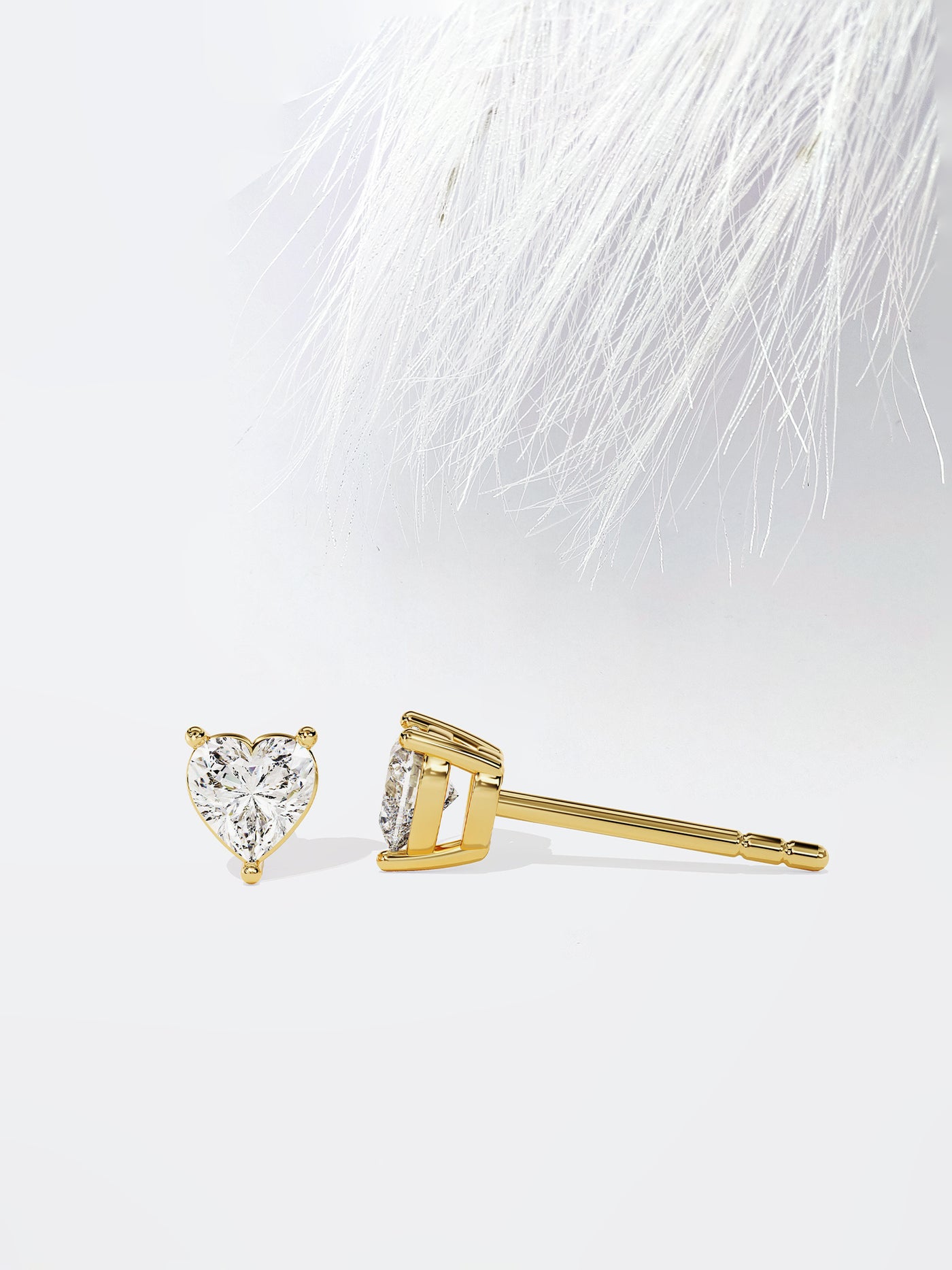 Heart Cut Solitaire Moissanite Stud Diamond Earrings For Women