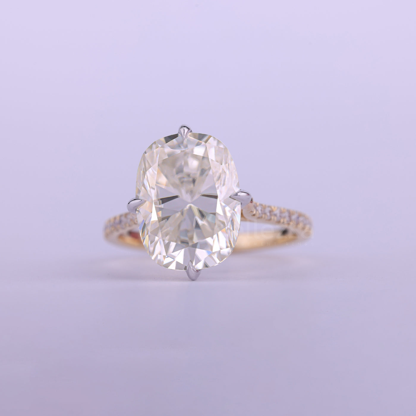 2.0CT Elongated Cushion Cut Hidden Halo Engagement Ring