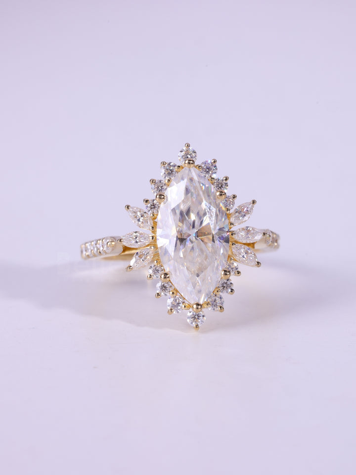 3.0CT Marquise Cut Vintage Moissanite Engagement Ring For Her