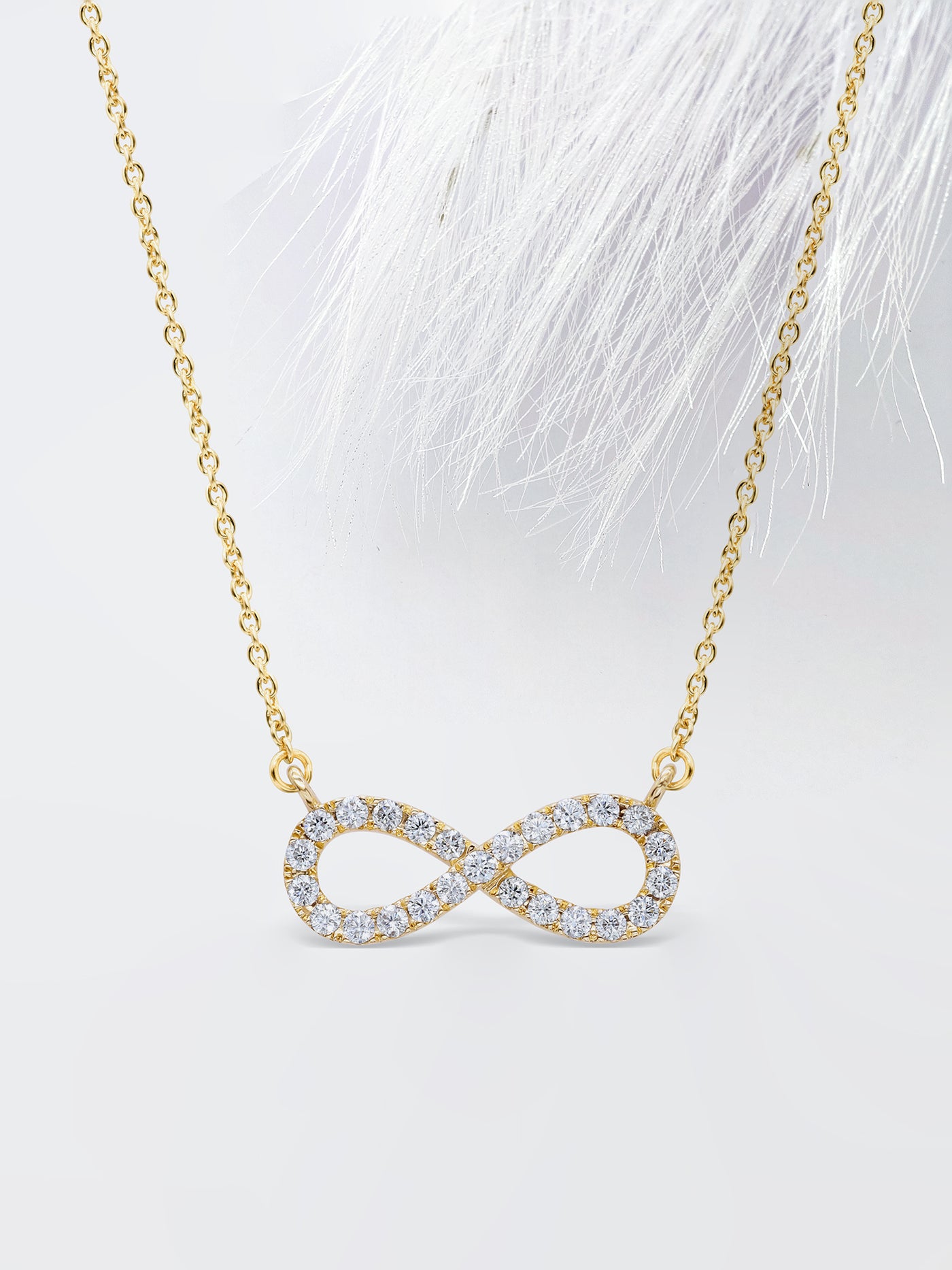 Round Cut Diamond Moissanite Infinity Necklace