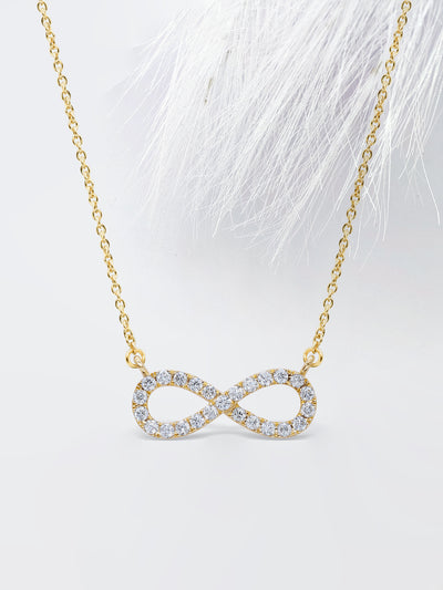 Round Cut Diamond Moissanite Infinity Necklace