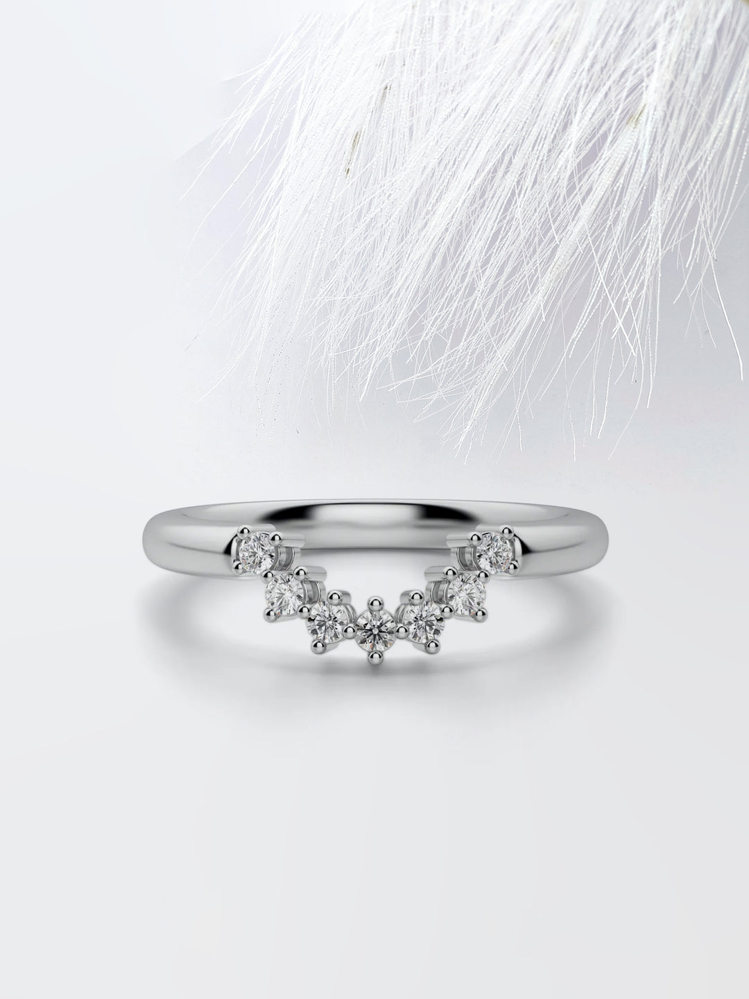 Curved Diamond Wedding Band For Women