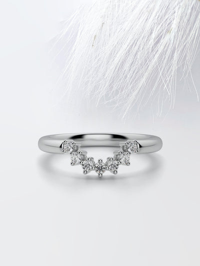 Curved Diamond Wedding Band For Women