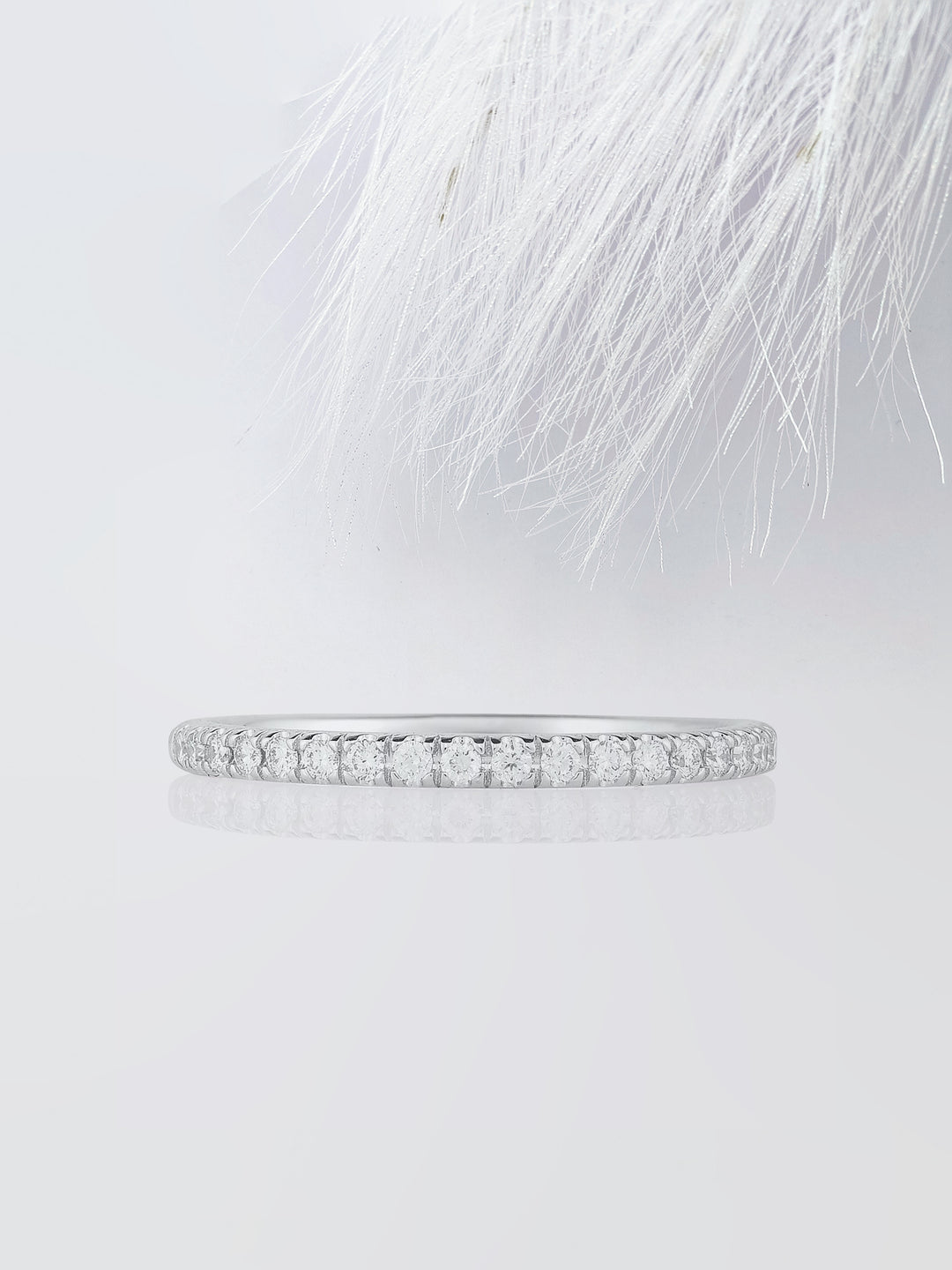 Micro Pave Half Eternity Round Diamond Wedding Band For Her