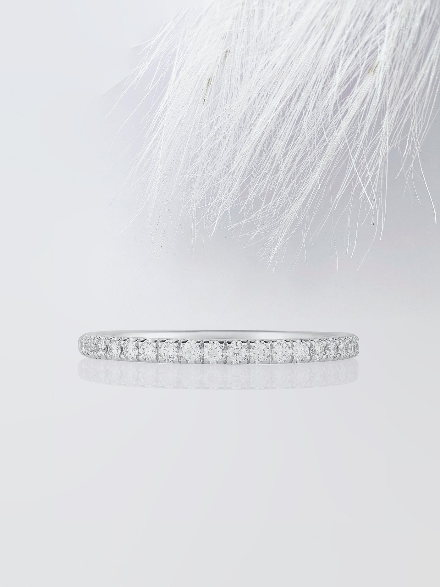 Micro Pave Half Eternity Round Diamond Wedding Band For Her