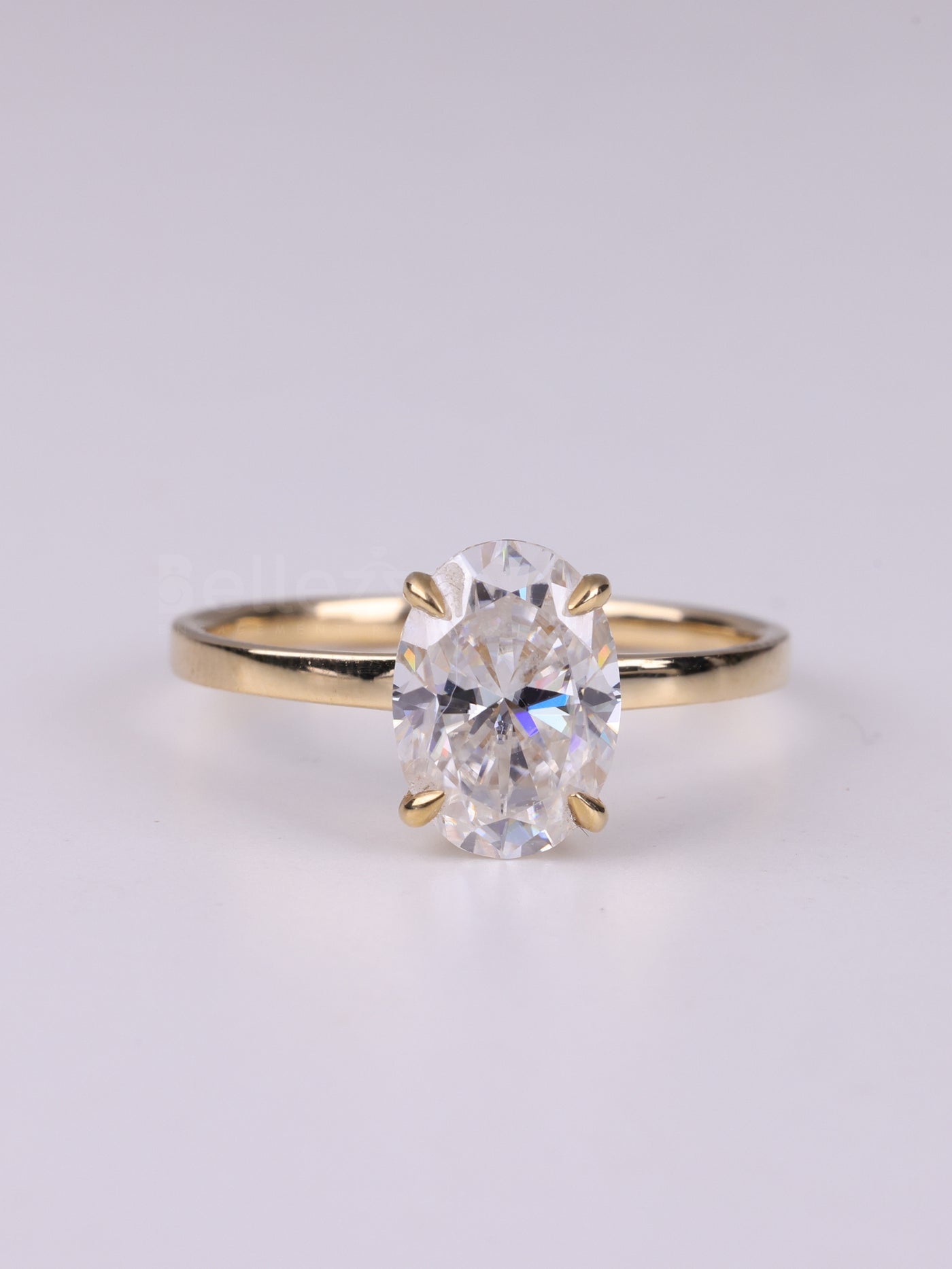 2.0CT Oval Cut Diamond Solitaire Moissanite Engagement Ring