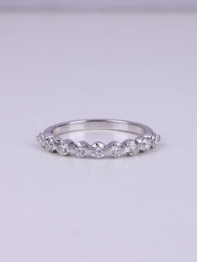 0.40TCW Round Cut Half Eternity Wedding Band For Her