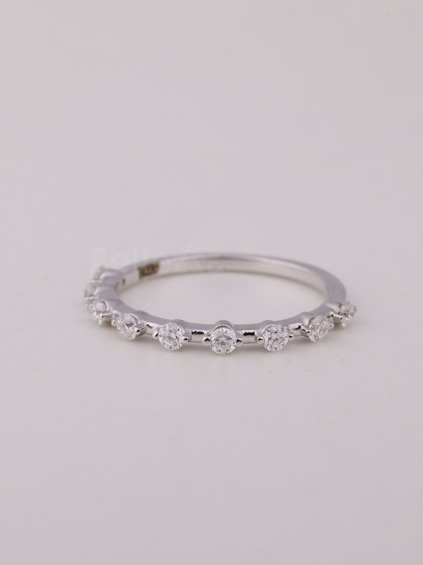 Round Cut Petite Pave Setting Moissanite Wedding Band