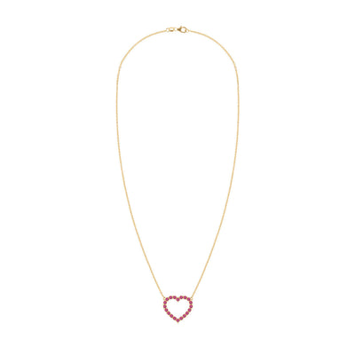 1.45TCW Round Open Heart Moissanite July Birthstone Necklace