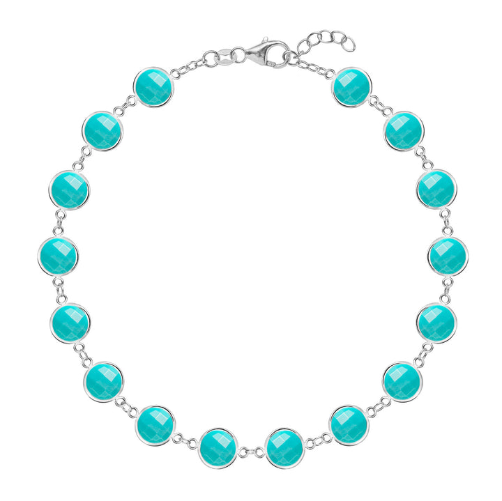 14.4TCW Round Cut Topaz Moissanite December Birthstone Bracelet