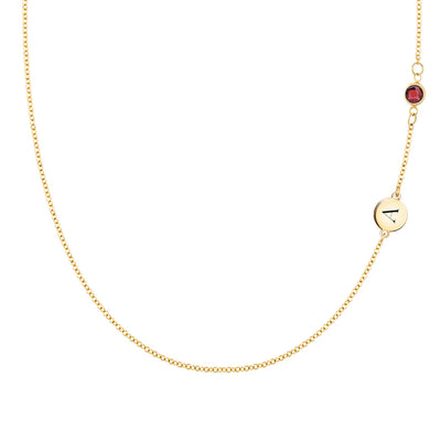 0.25CT Round Cut Customized Moissanite January Birthstone Necklace
