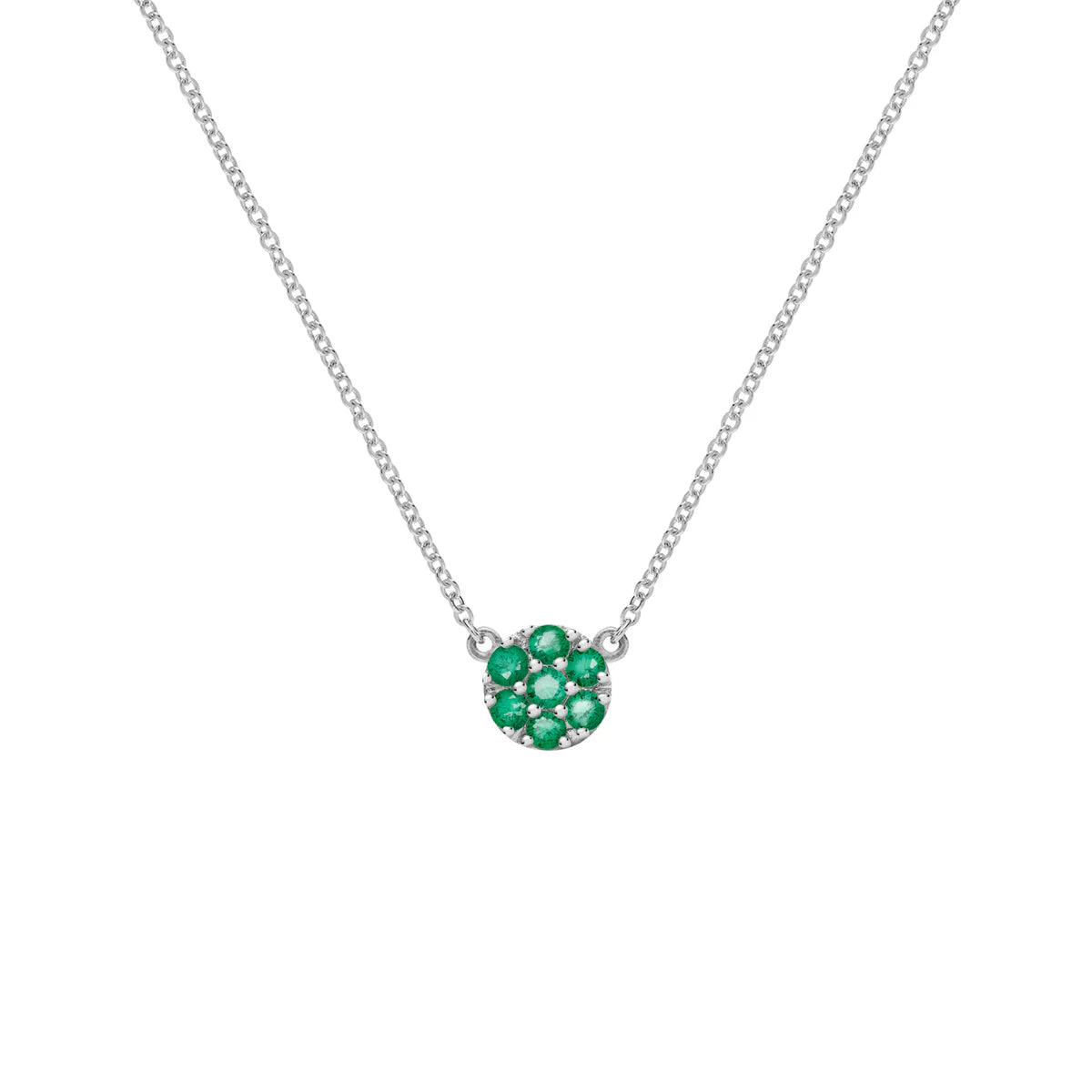 0.84TCW Round Cut Floral Moissanite May Birthstone Necklace