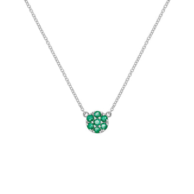 0.84TCW Round Cut Floral Moissanite May Birthstone Necklace