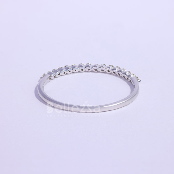 0.30TCW Round Brilliant Bubble Prong Moissanite Wedding Band - Ready to Ship