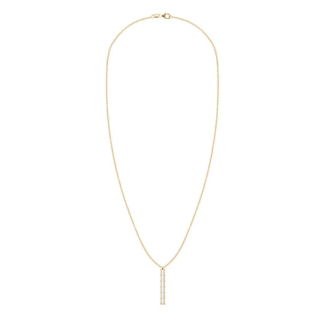 0.84TCW Baguette Cut Moissanite Diamond April Birthstone Necklace