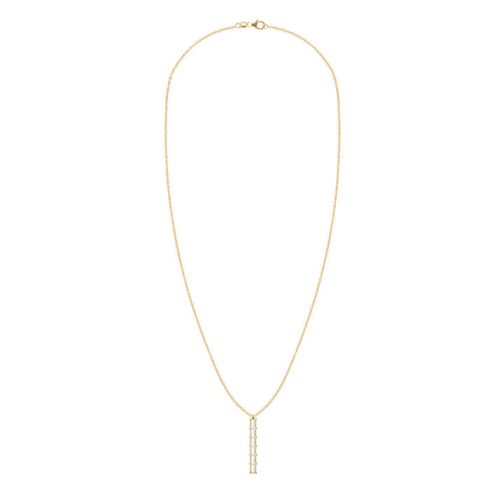 0.84TCW Baguette Cut Moissanite Diamond April Birthstone Necklace