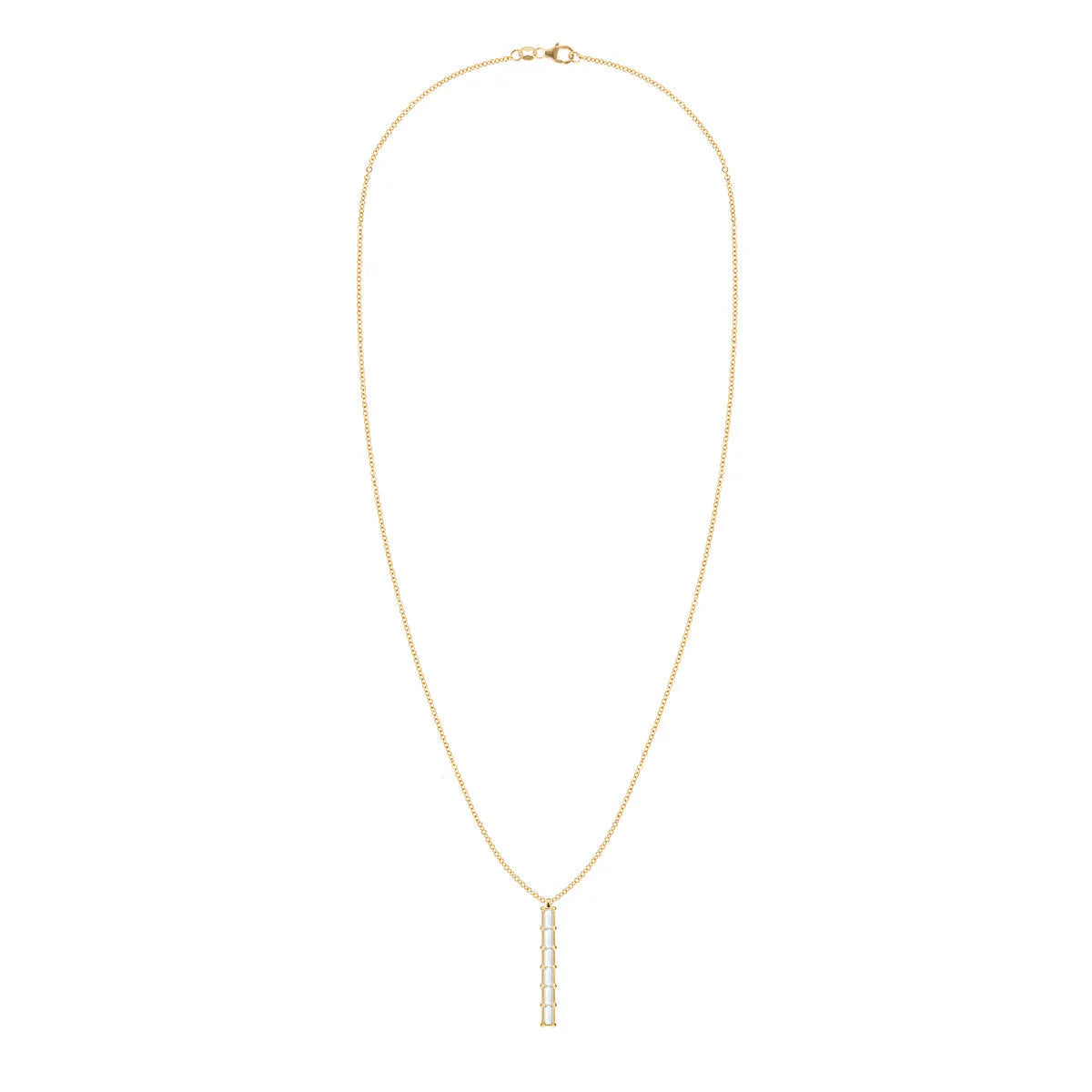 0.84TCW Baguette Cut Moissanite Diamond April Birthstone Necklace