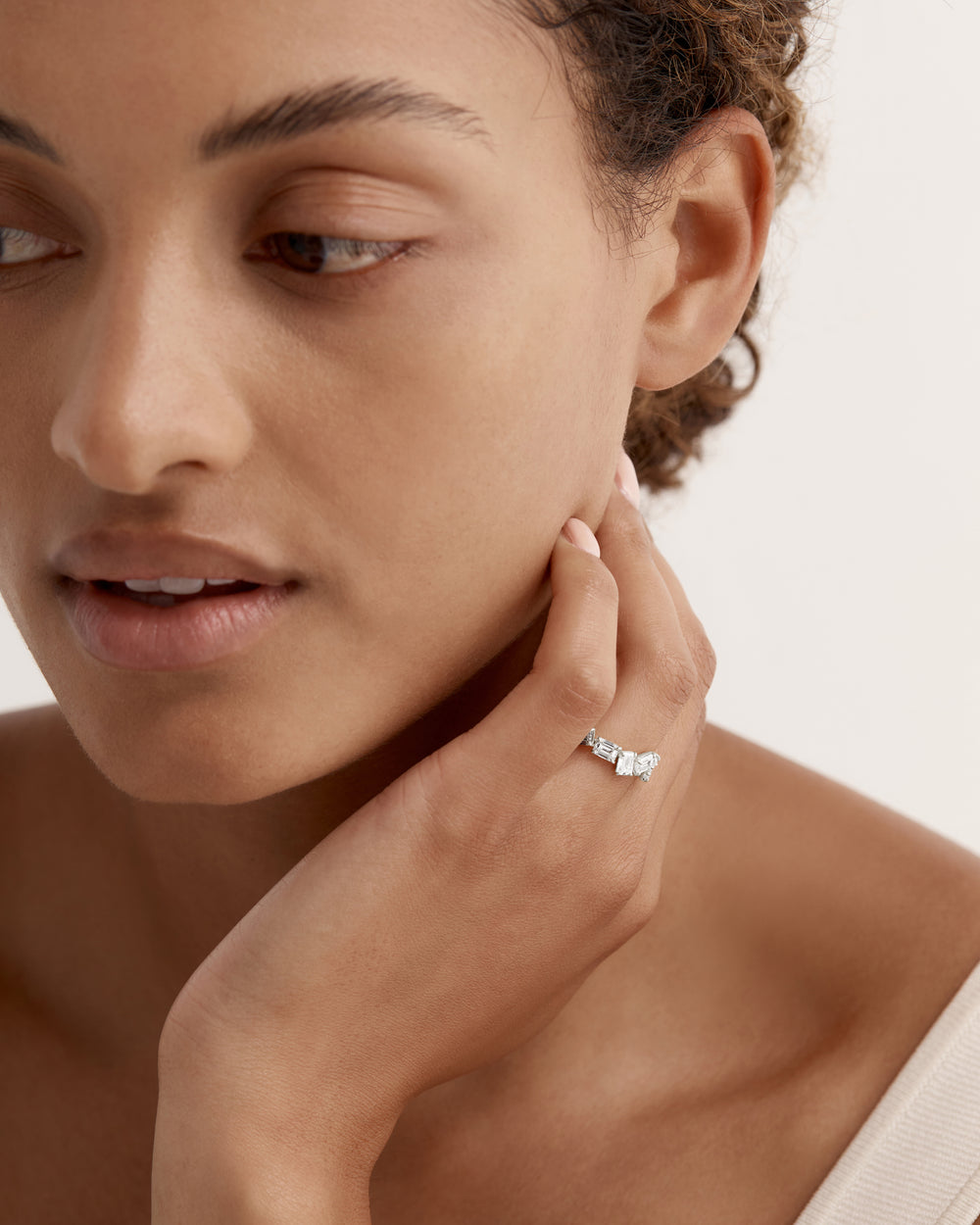 2.0 TCW Emerald Cut  Lab Grown Diamond Cluster Wedding Band