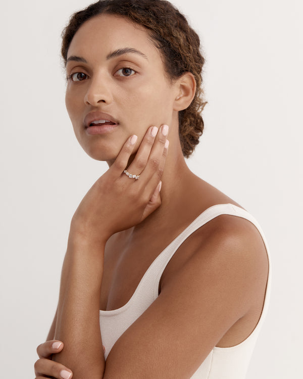 2.0 TCW Emerald Cut  Lab Grown Diamond Cluster Wedding Band