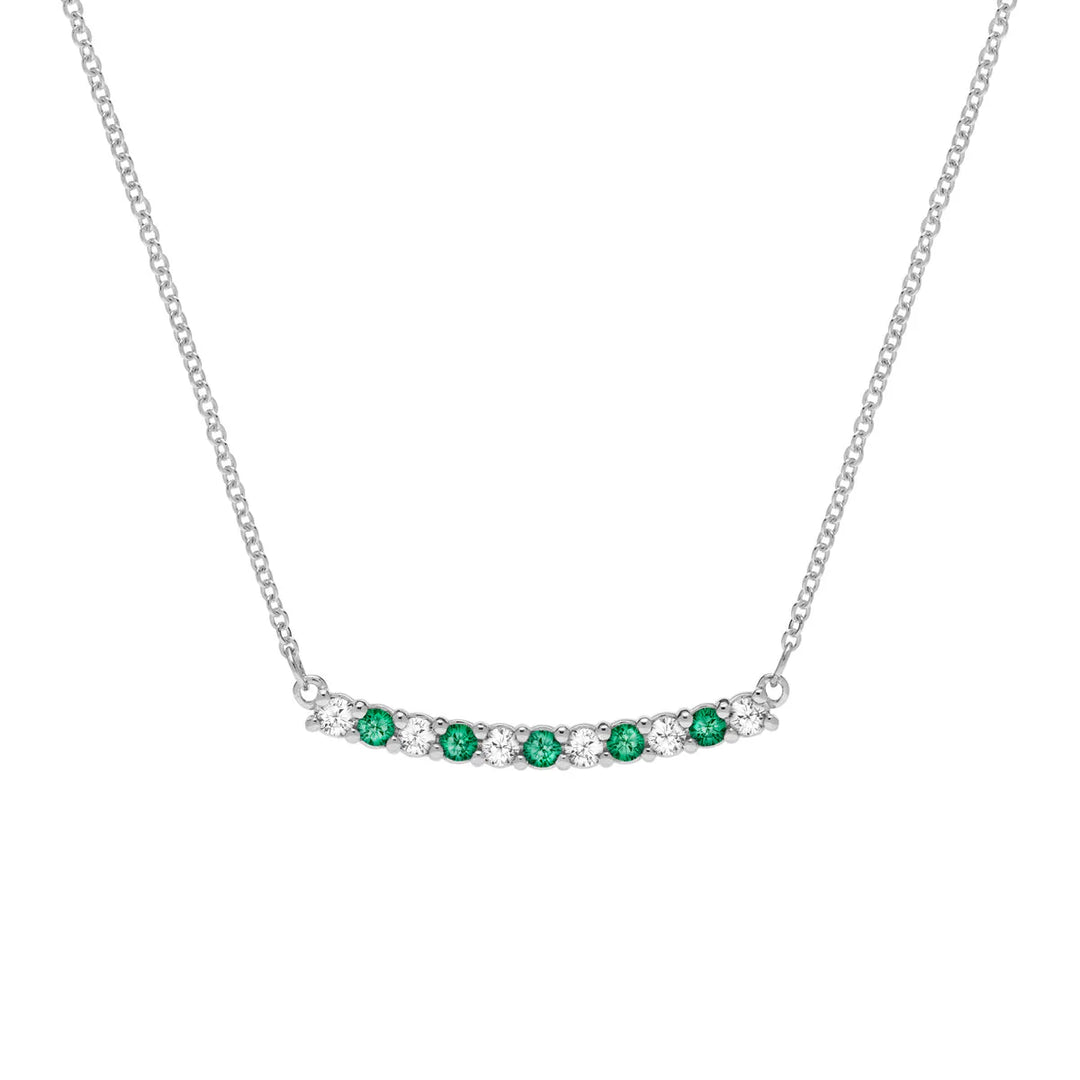 1.32TCW Round Cut Emerald Moissanite May Birthstone Necklace