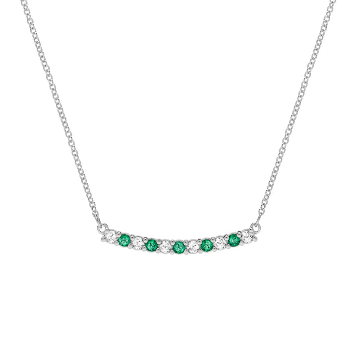 1.32TCW Round Cut Emerald Moissanite May Birthstone Necklace