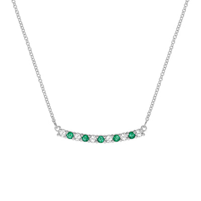 1.32TCW Round Cut Emerald Moissanite May Birthstone Necklace