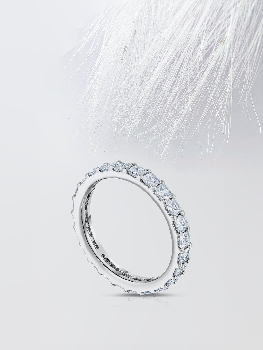 Asscher Cut Eternity Diamond Wedding Band For Women