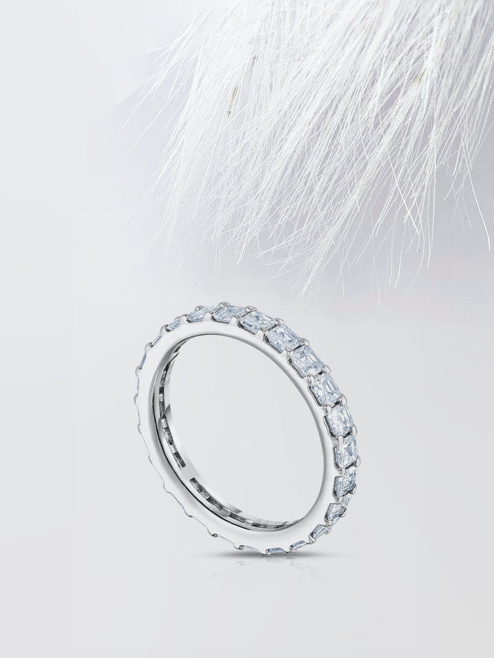 Asscher Cut Eternity Diamond Wedding Band For Women