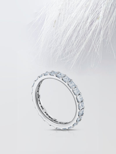Asscher Cut Eternity Diamond Wedding Band For Women