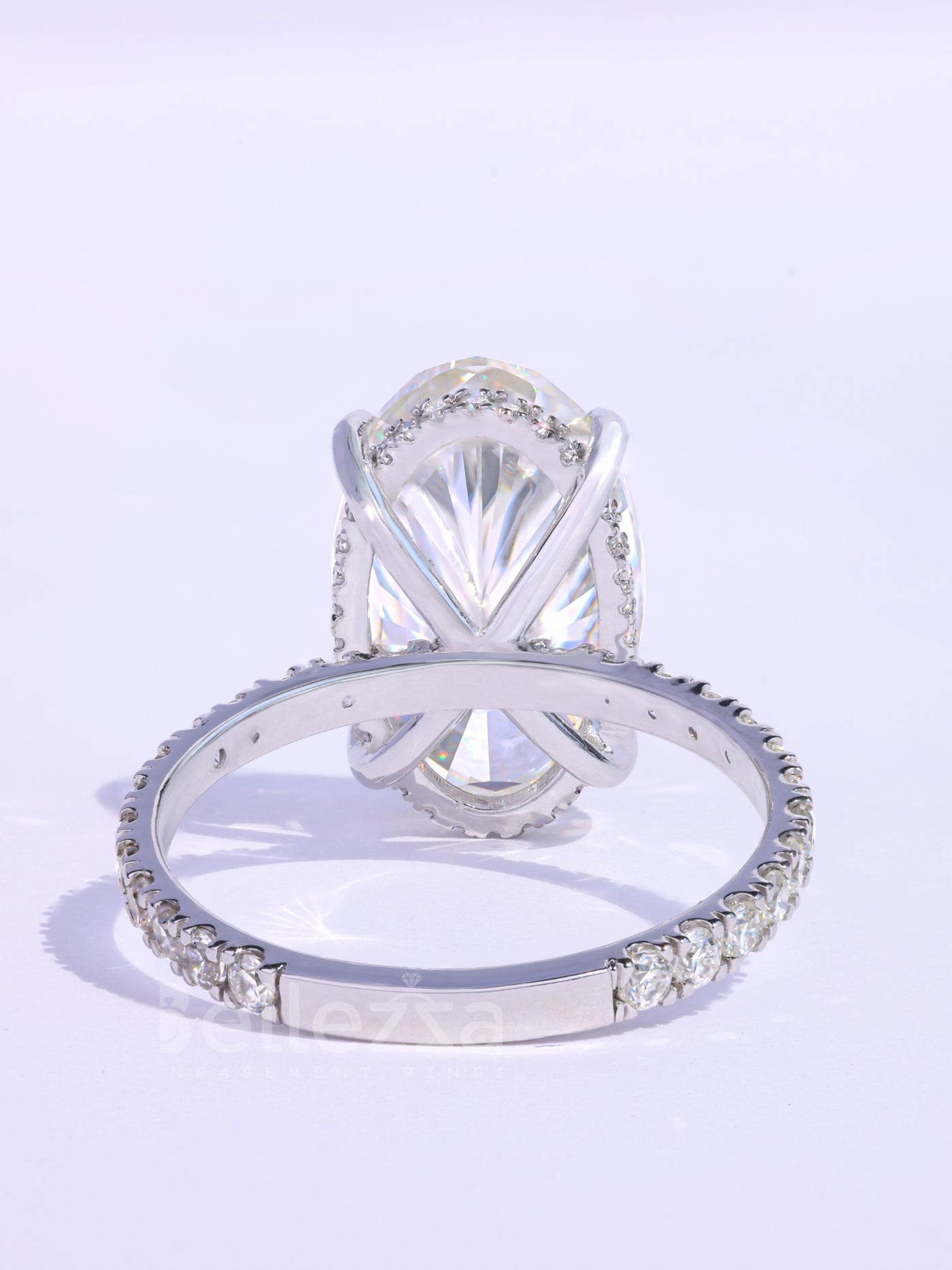 4.50CT Oval Cut Pave Setting Moissanite Engagement Ring