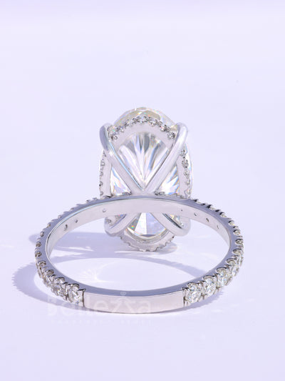 4.50CT Oval Cut Pave Setting Moissanite Engagement Ring