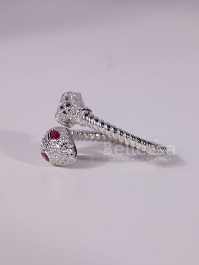 0.40TCW Pink Pear Cut Diamond Snake Style Unique Spiral Ring