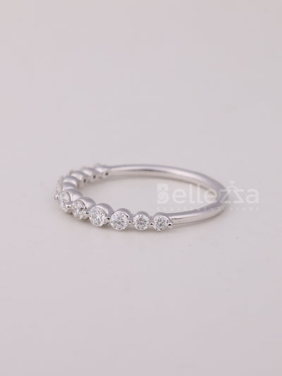 Round Cut Half Eternity Moissanite Wedding Band