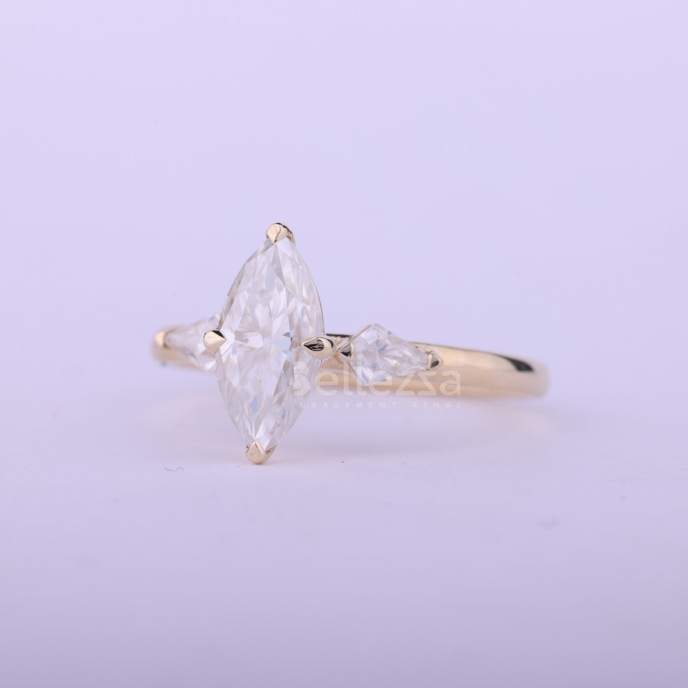 1.50CT Marquise Cut Moissanite Three Stone Engagement Ring