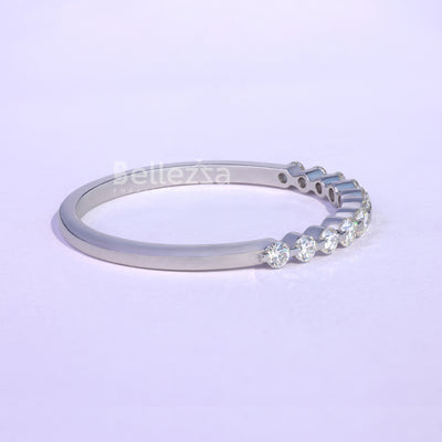 Round Cut Half Eternity Moissanite Wedding Band - Ready To Ship