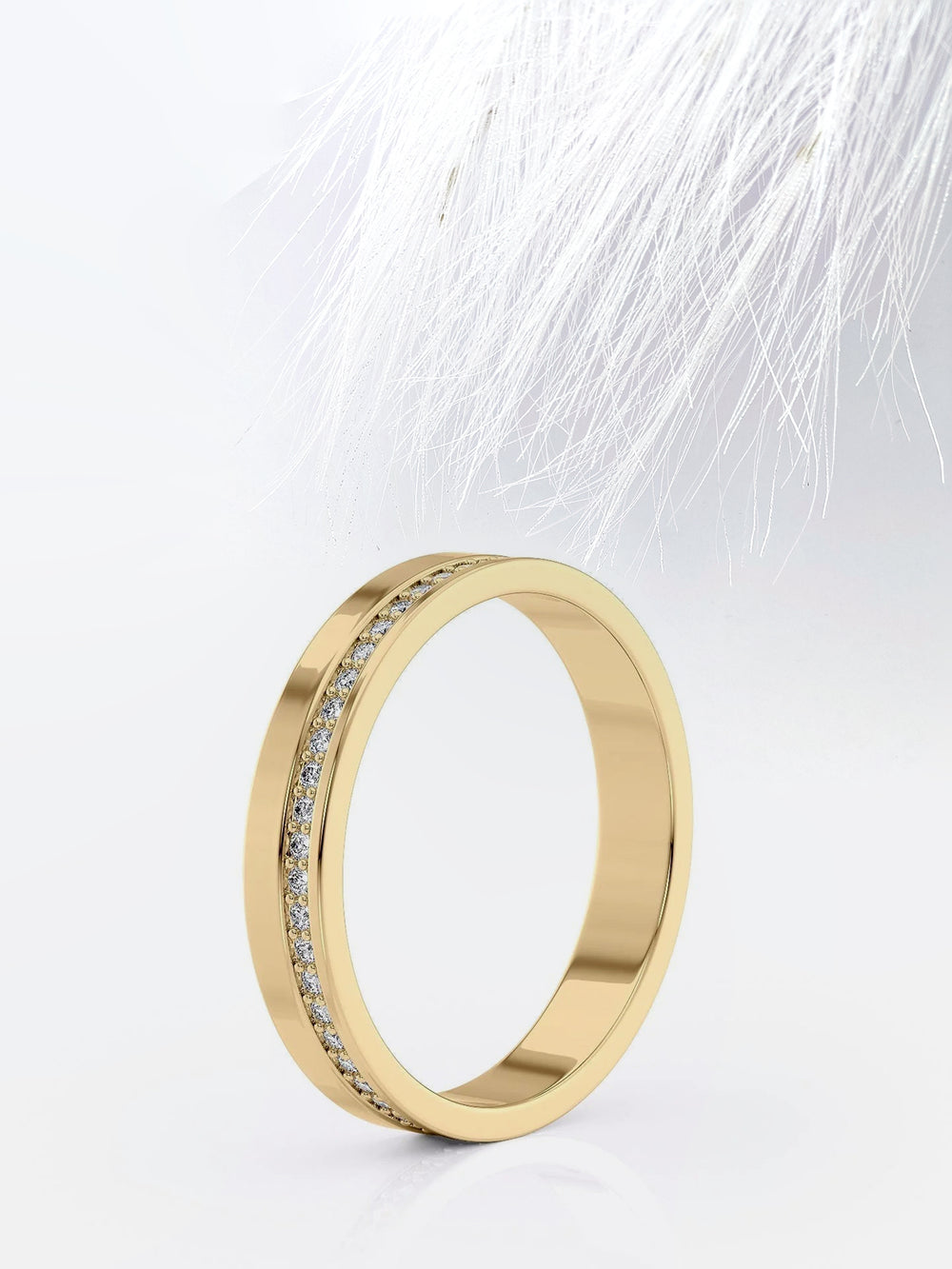 Round Cut Channel Moissanite Men's Diamond Wedding Band