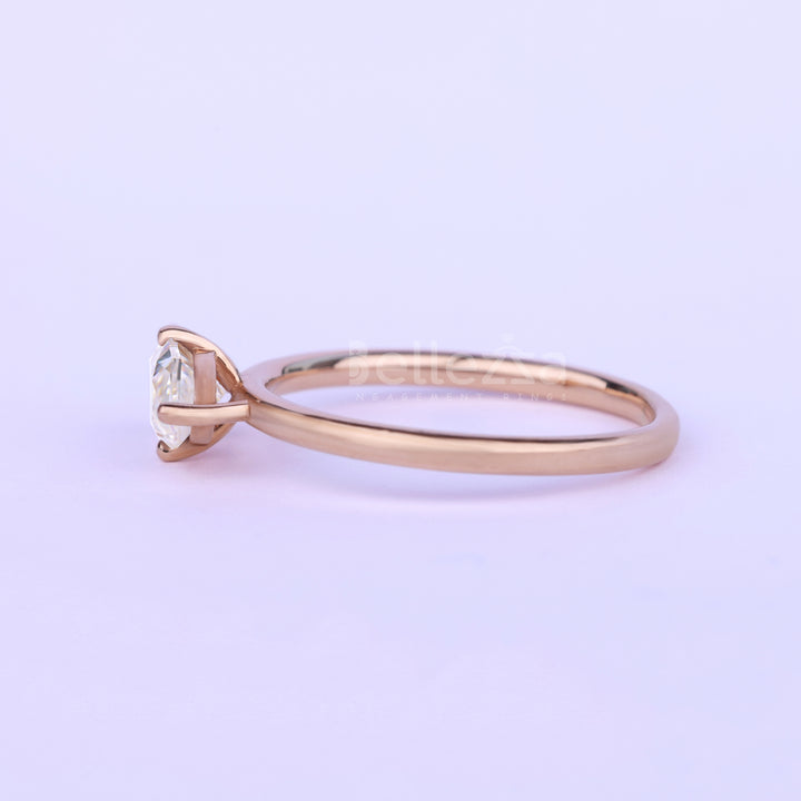 0.75CT East-West Marquise Cut Minimalis Solitaire Engagement Ring