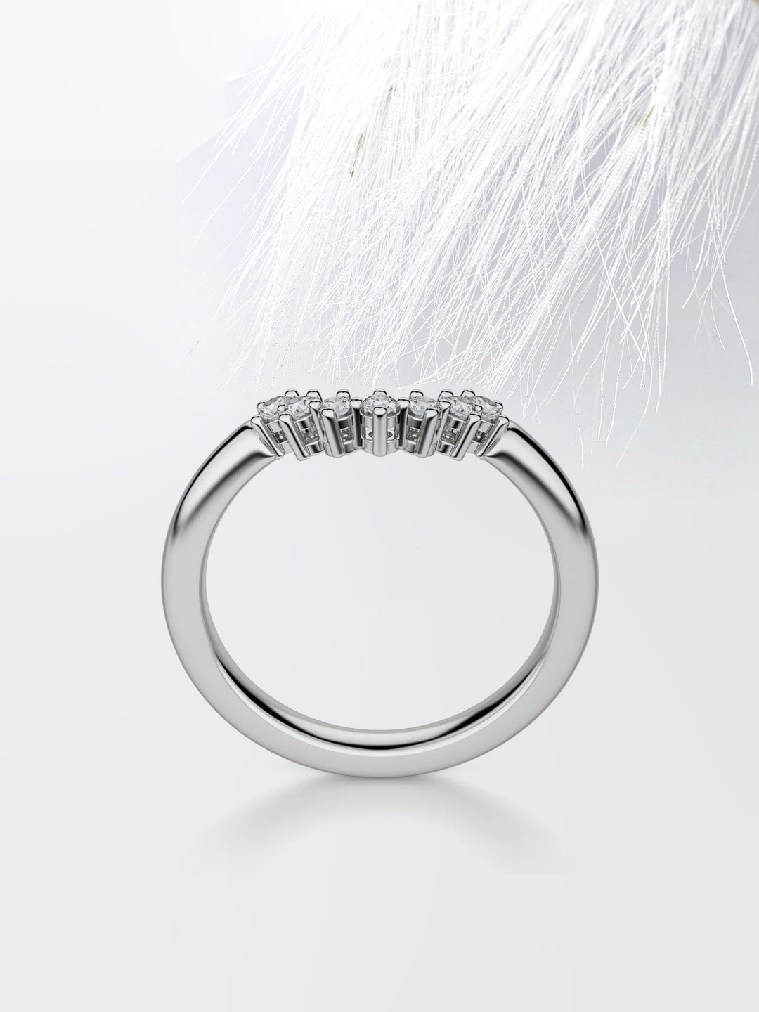 Curved Diamond Wedding Band For Women