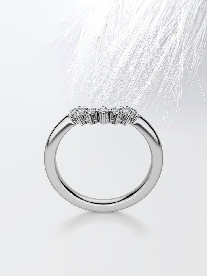 Curved Diamond Wedding Band For Women