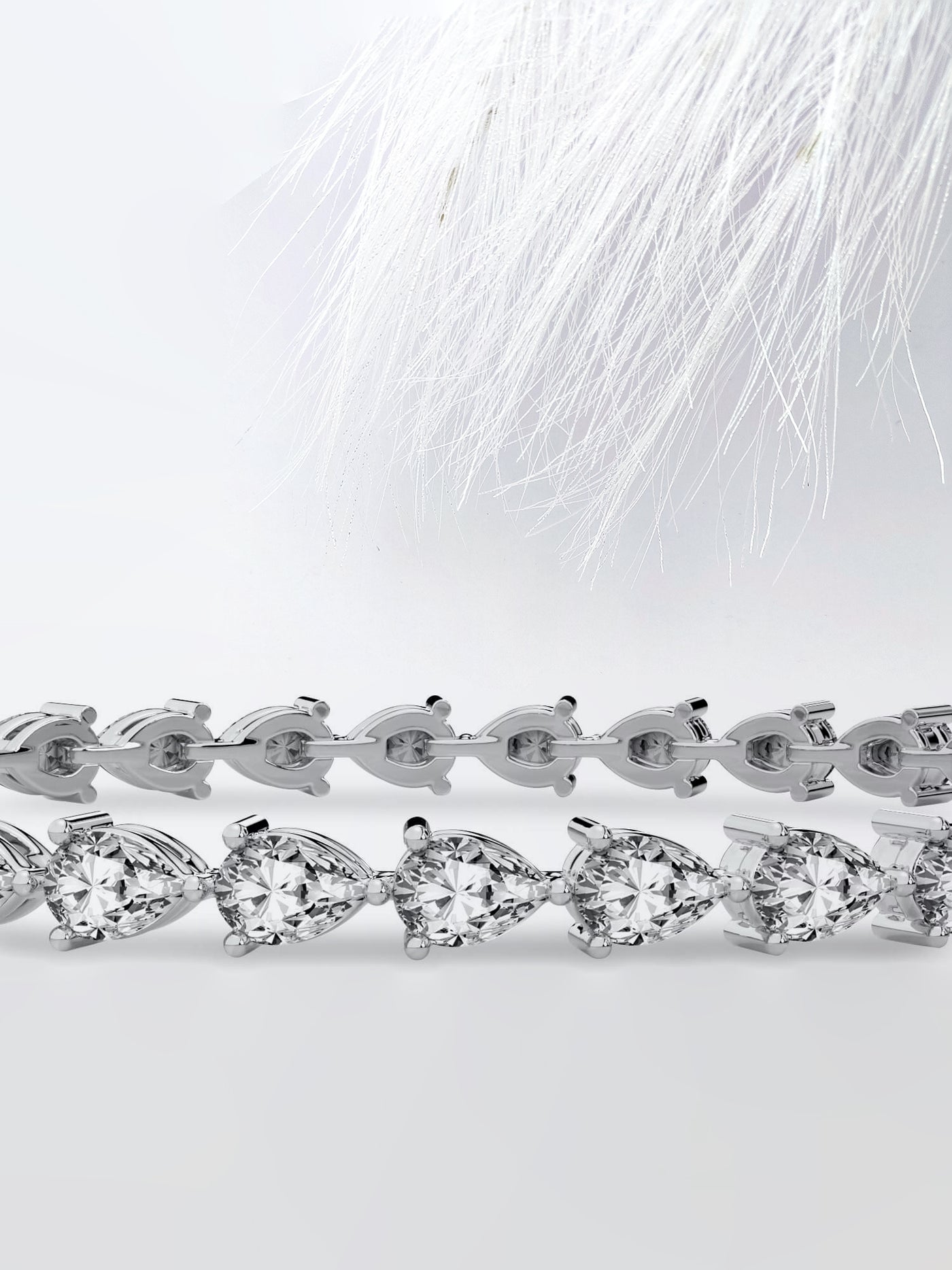 3.0ct Pear Cut Moissanite Tennis 14k White Gold Diamond Bracelet
