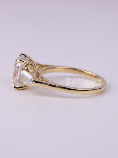 1.50CT Elongated Cushion Cut Three Stone Engagement Ring