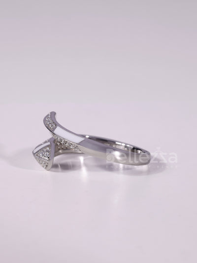 0.60TCW Round Cut Unique Style Bypass Shank Wedding Band