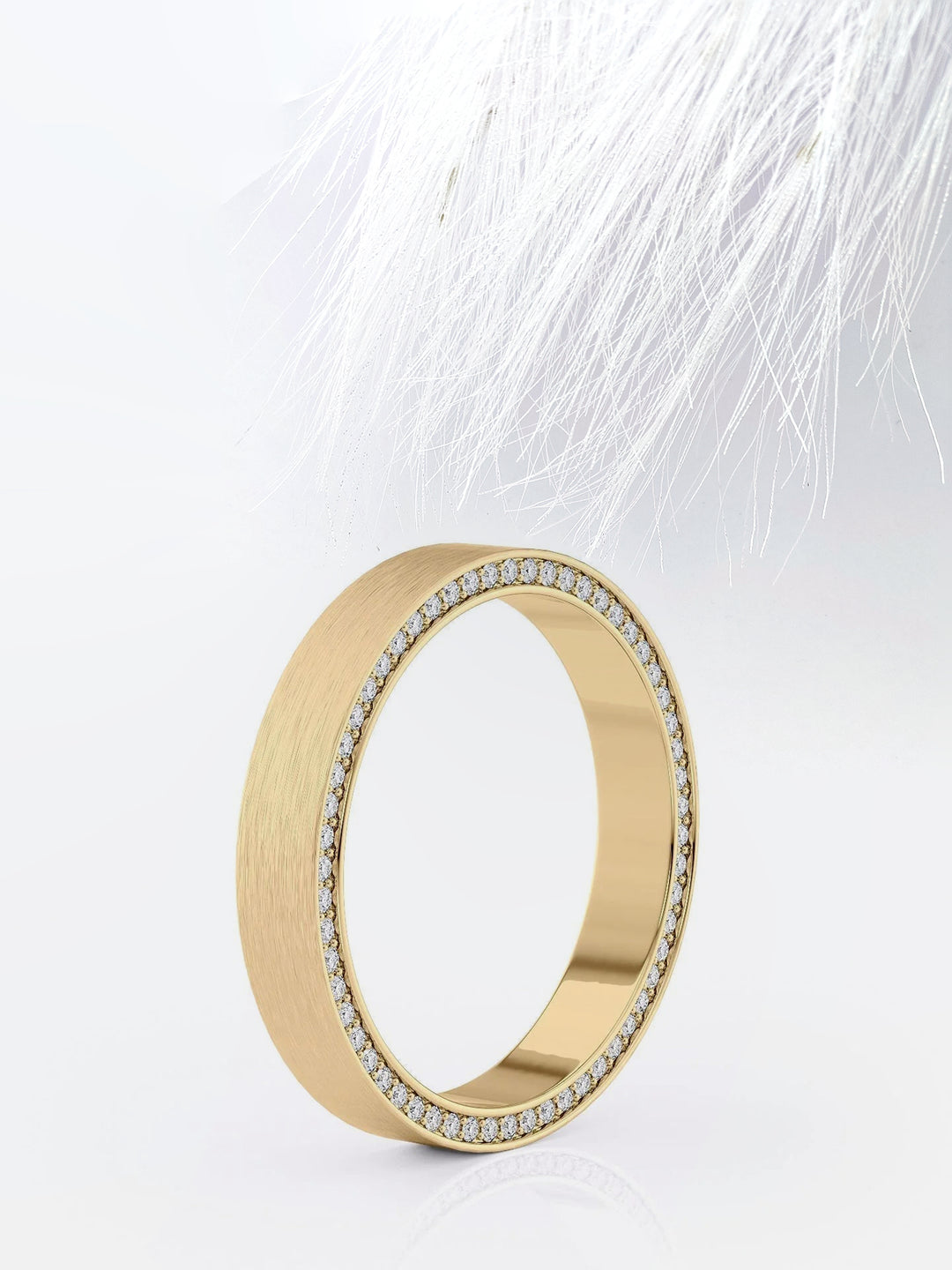 Round Cut Channel Andrew Moissanite Men's Diamond Wedding Band