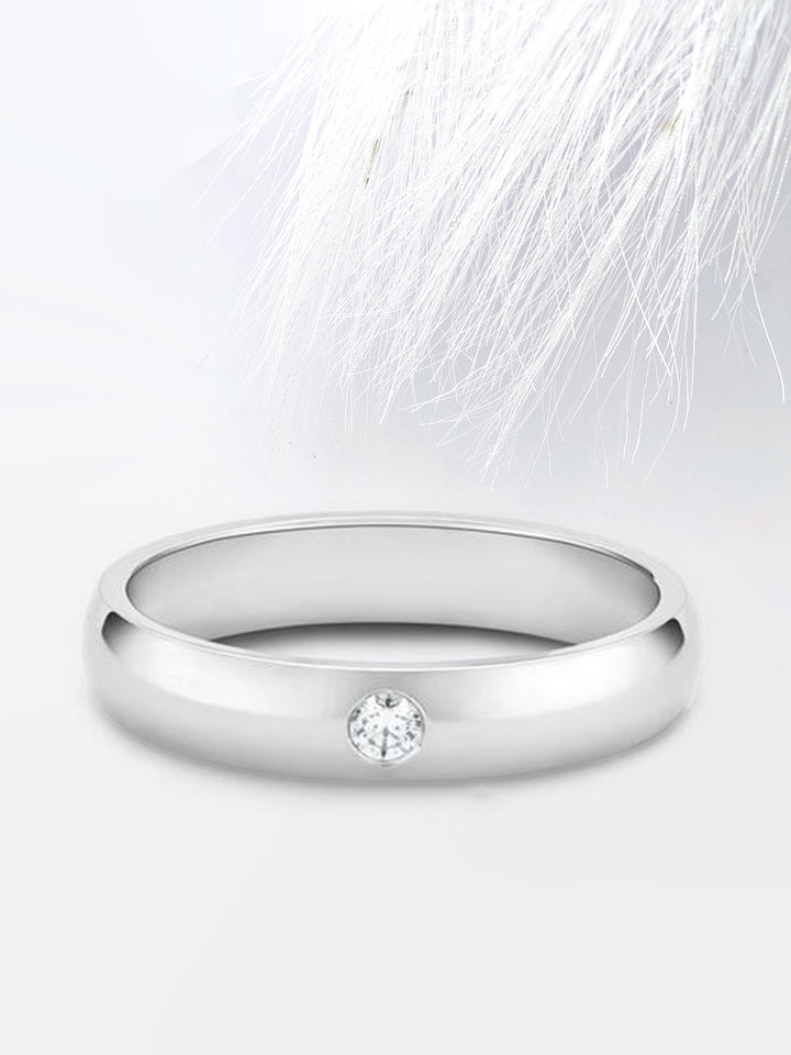 Round Cut Solitaire Moissanite Men's Diamond Wedding Band