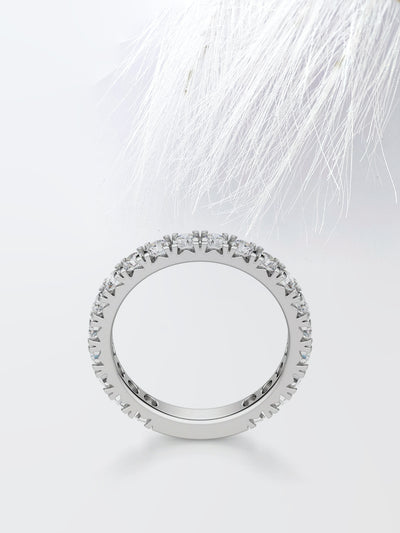 Round Cut 3/4 Eternity Diamond Wedding Band For Women