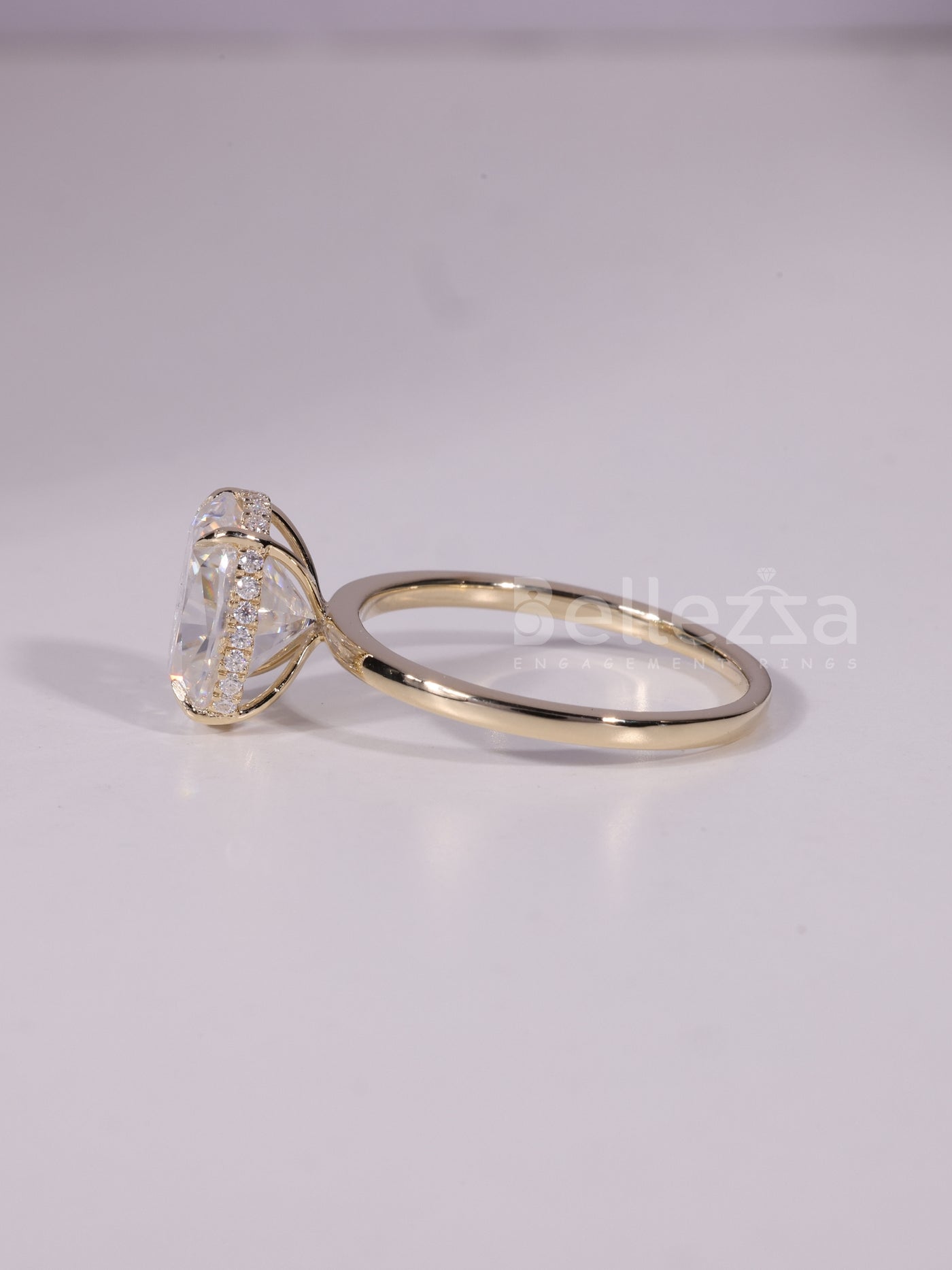 1.50CT-3.50CT Elongated Cushion Cut Hidden Halo Engagement Ring