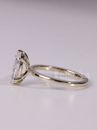 1.0CT-2.0CT Marquise Cut Solitaire Moissanite Engagement Ring