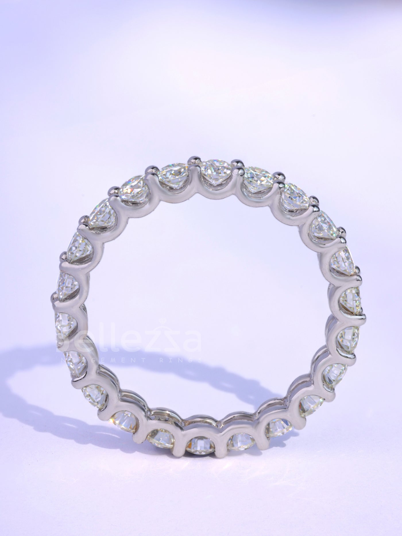 Round Cut Diamond Full Eternity Moissanite Wedding Band