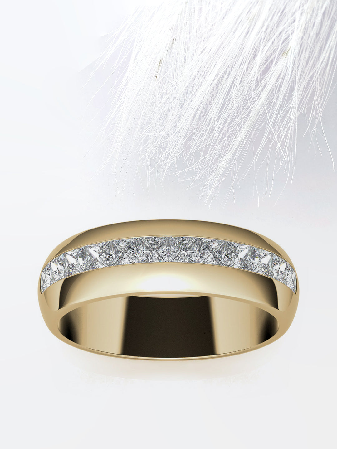 Princess Cut Channel Moissanite Men's Diamond Wedding Band