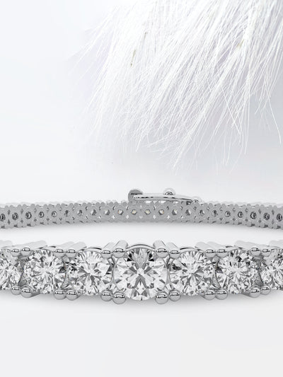 4.0ct Round Cut Moissanite Tennis Diamond Bracelet 14k White Gold